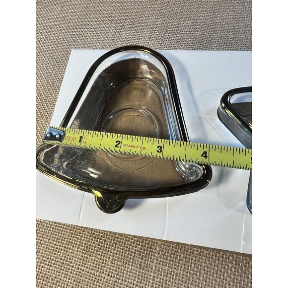 Indiana Glass Holiday Gold Candy Candle Dish w/ Gold Trim -Set of 3-Vintage - Picture 8 of 12